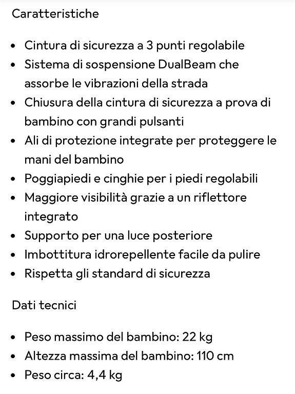 Pezzi di ricambio: Seggiolino bici – Usato da Bedano venduto da Polluska28 2