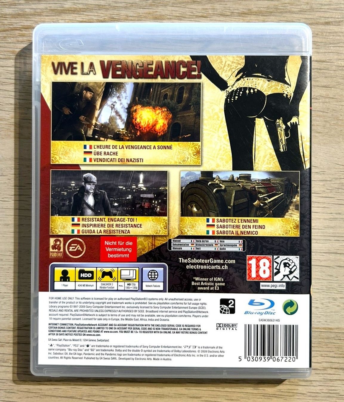 Sony Giochi: The Saboteur PS3 – Usato da St. Gallen venduto da Alpine.Arcade 1