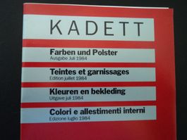 Prospekt Farbkarte Opel Kadett D 1984