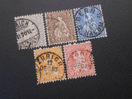 CH ZNr. 28/30-33  sitz. Helvetia  1862  Z CHF 72