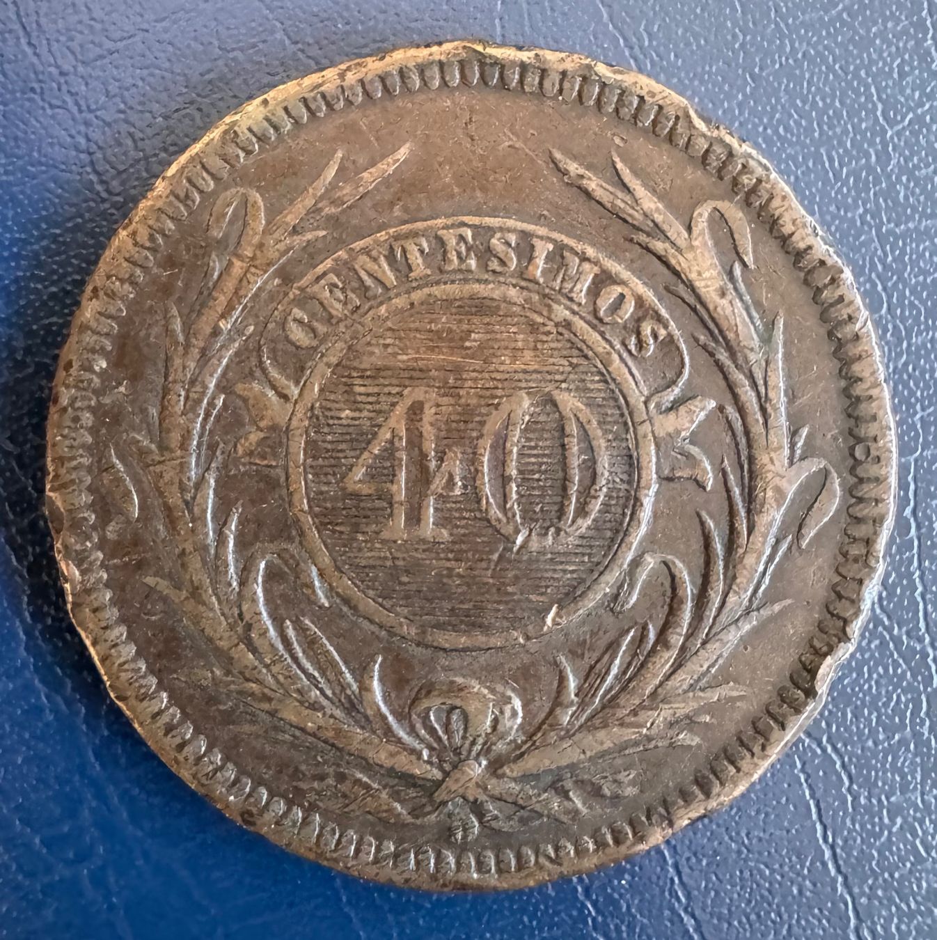 Tutti le monete: Uruguay, 40 Centesimos, Cu, 1857 Rar – Usato da Ebikon venduto da Dmasterx 2