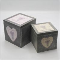 Lavendelboxen 2-er Set / Holzboxen für Aufbewahrung