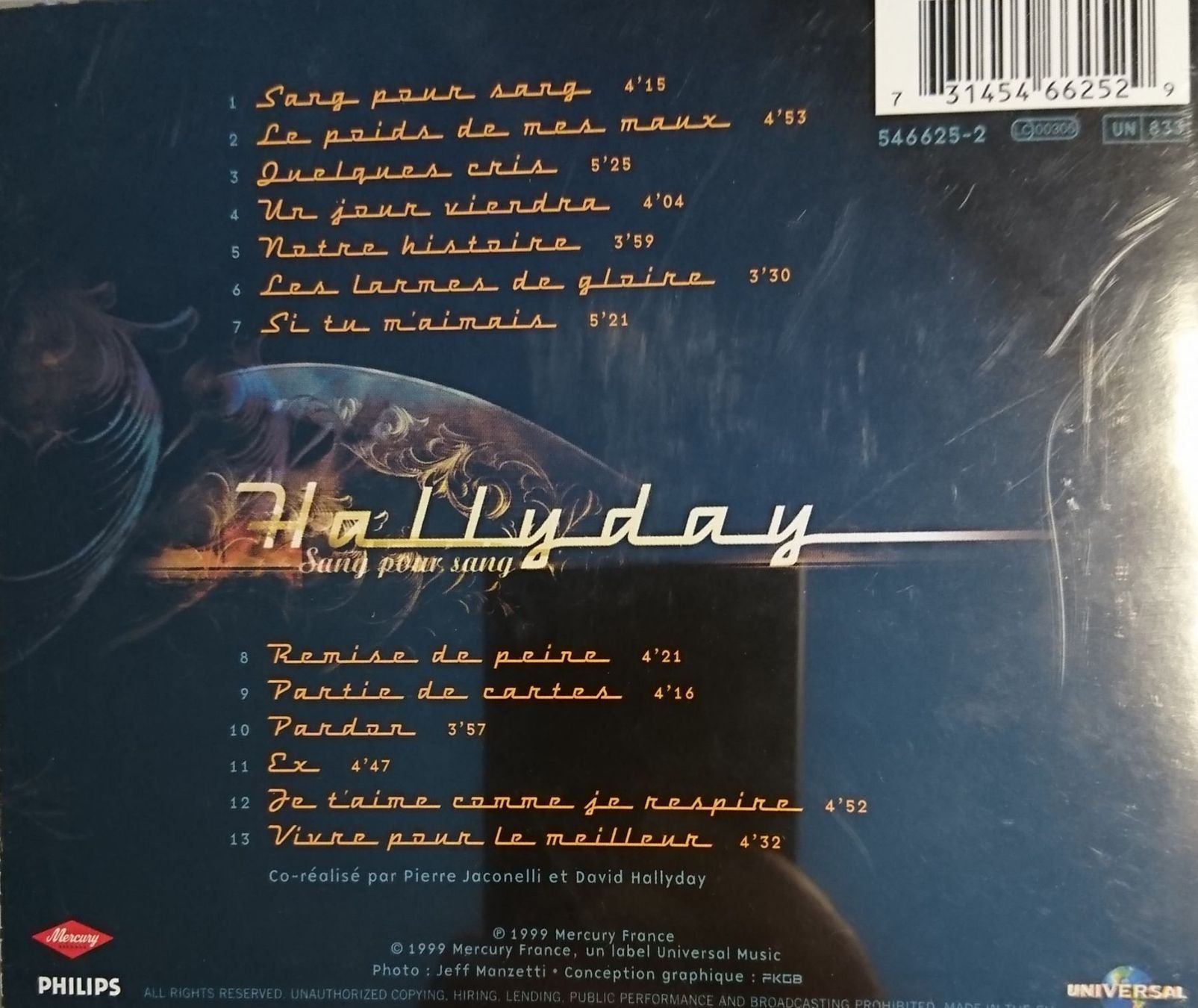 Jeux: HALLLYDAY Sang Pour Sang – D'occasion à Zürich par Raz88 1