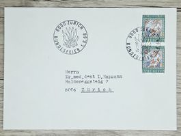 CL02 Enveloppe + Timbre Suisse 1966