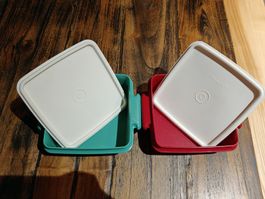 Lot de 2 boîtes Tupperware carrées vintage avec couvercles
