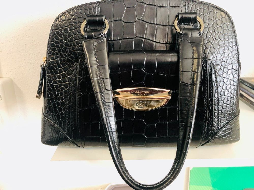 Sac lancel discount adjani noir croco