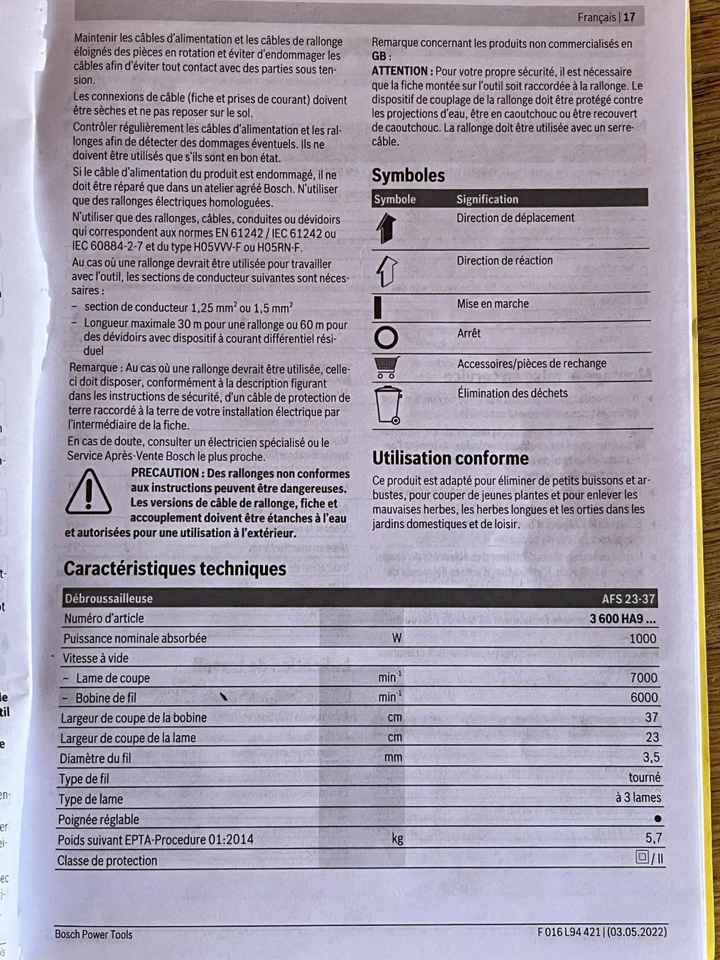 Toutes les machines: Débroussailleuse Bosch électrique AFS 23-37 – D'occasion à Vernamiége par JEANLUC29 3