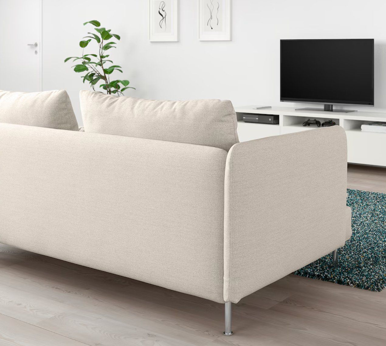 Ikea Divani: SÖDERHAMN 3er-Sofa & Hocker, Gunnared beige - Bezug waschbar – Usato da Aarburg venduto da ste_clp7 3