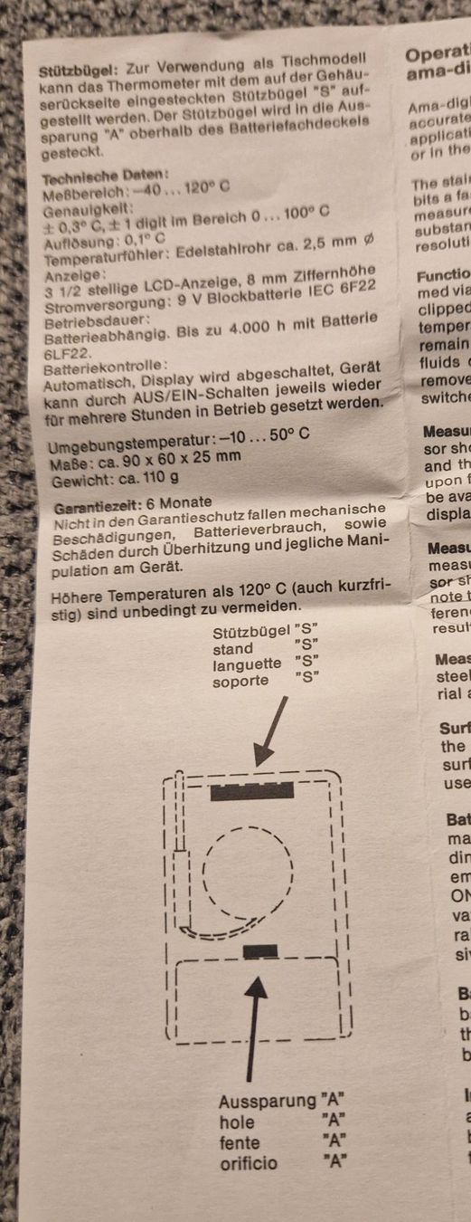 Altro per la casa: "Precision" Electronic Thermometer ama-digit ad 15th – Nuovo (secondo la descrizione) da WALTENSCHWIL venduto da starlette 3