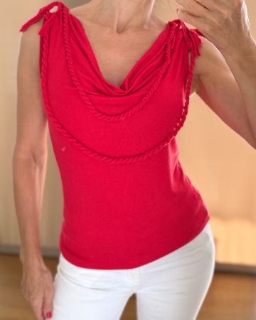 Bluse Marinestyle rot Grösse 34/36