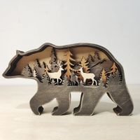 Innendekoration Bär mit Wald Innenleben.