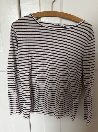 Streifenpullover – Samsoe Samsoe, XS, Weiss/Bordeaux