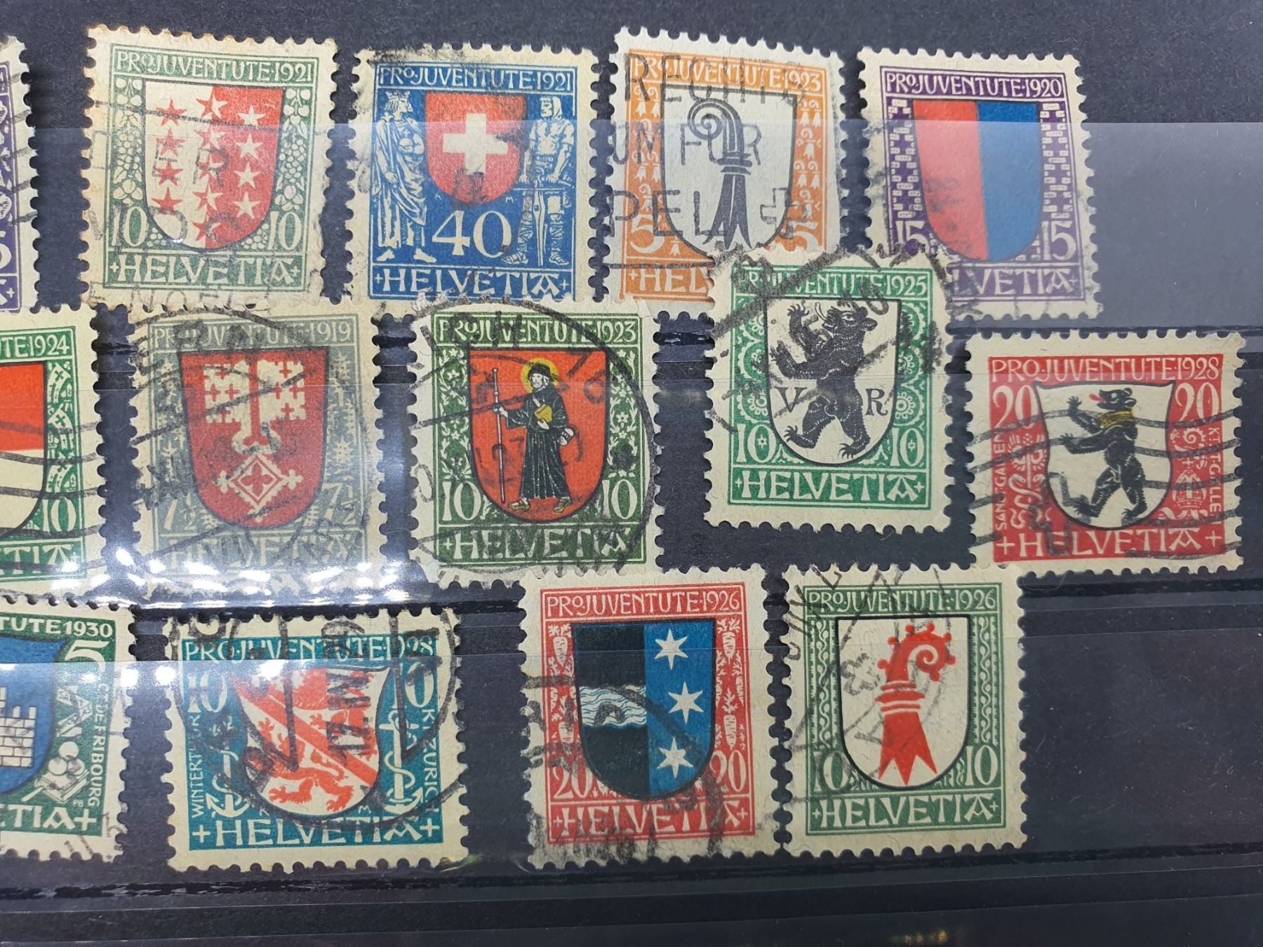 Tutti i francobolli: Pro Juventute Wappen 1918-30 gestempelt1 – Usato da Baden venduto da swiss-alps 1