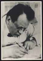 Fotografie Max Reger beim verfassen eine
