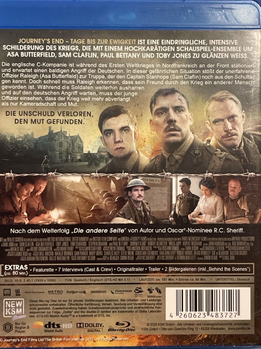 Alle DVDs: Journey’s End (2017) – Neu (gemäss Beschreibung) aus Waldenburg von Gonzo8 1