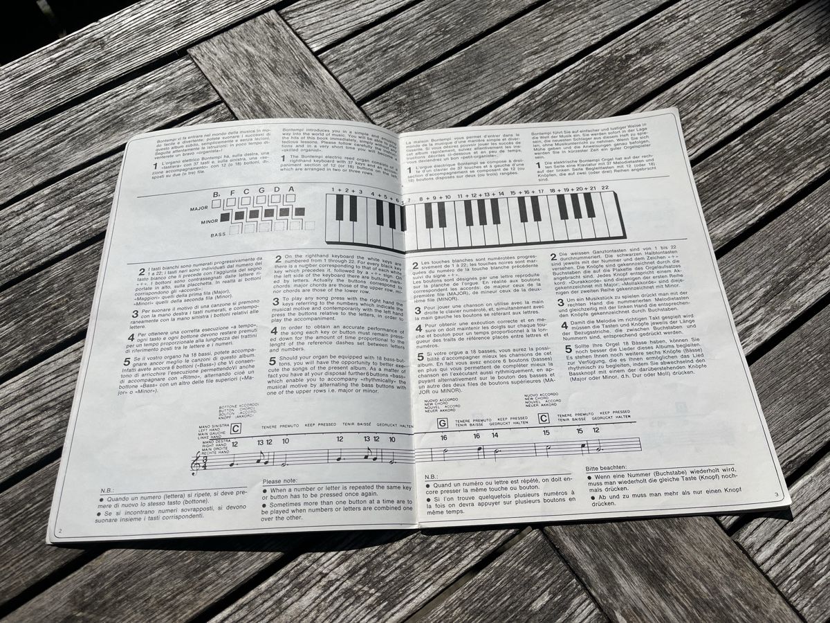 Bontempi Strumenti musicali: Bontempi 109 Vintage Keyboard 1970 – Usato da Wiesenberg venduto da swissantik 9