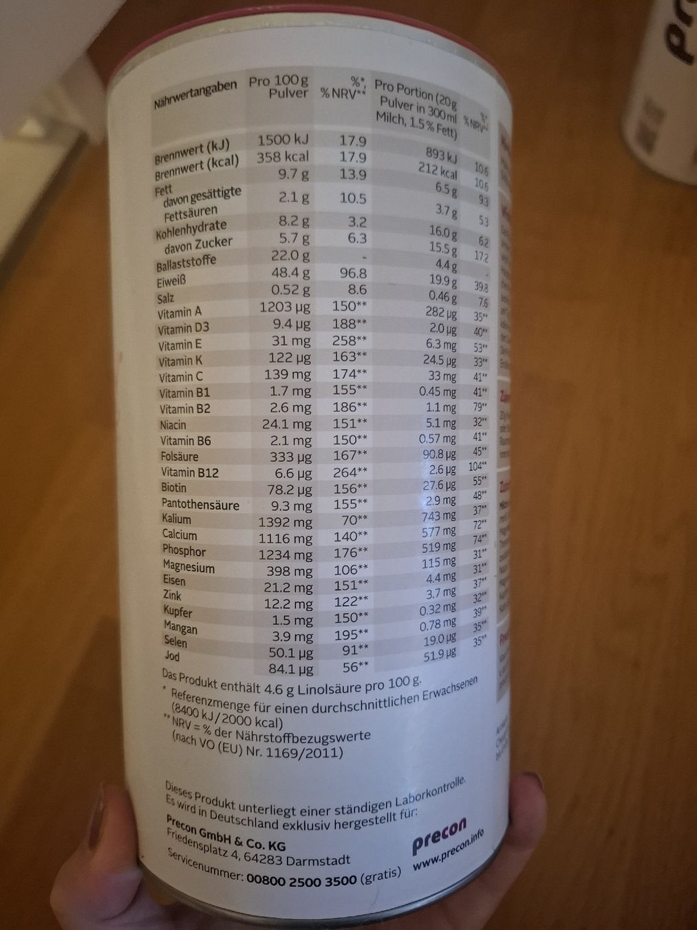 Precon Lebensmittel & Spezialitäten: Precon Himbeer-Joghurt Shake Pulver 240g – Gebraucht aus Birsfelden von _ramona_luethi_ 1