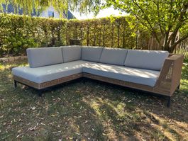 Eck-Gartensofa Pfister Kunststoff beige gebrauchter Zustand