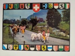Alpabfahrt Ostschweiz Ansichtskarte 1970 mit Stempel Herisau