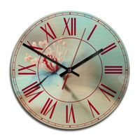 Holz-Wanduhr Zarte Blüten Ø 28cm (neu, UVP 57.90 Fr.)