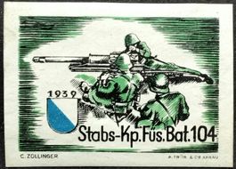 Soldatenmarke 2.WK, Stabskp Füs Bat 104 gesch, Wi Inf 510-2