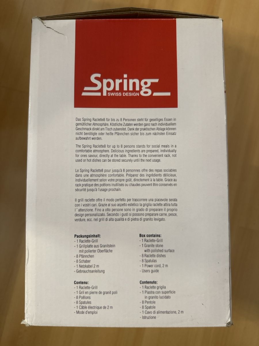 Elettrodomestici da cucina: Raclette 8 Spring mit Steinplatte neuwertig – Nuovo (secondo la descrizione) da Horw venduto da yvesmarc 1