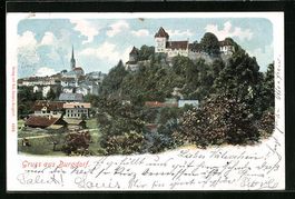 Burgdorf, Ortsansicht mit Blick zur Kirc