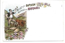 Gruss aus den Bergen - Souvenir des Montagnes - Senn - Litho