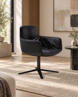 Freifrau Leya Arm Chair High – Leder Carbon – drehbar