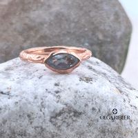 Rosevergoldet Silber Ring 925 - Topas - Grösse 50