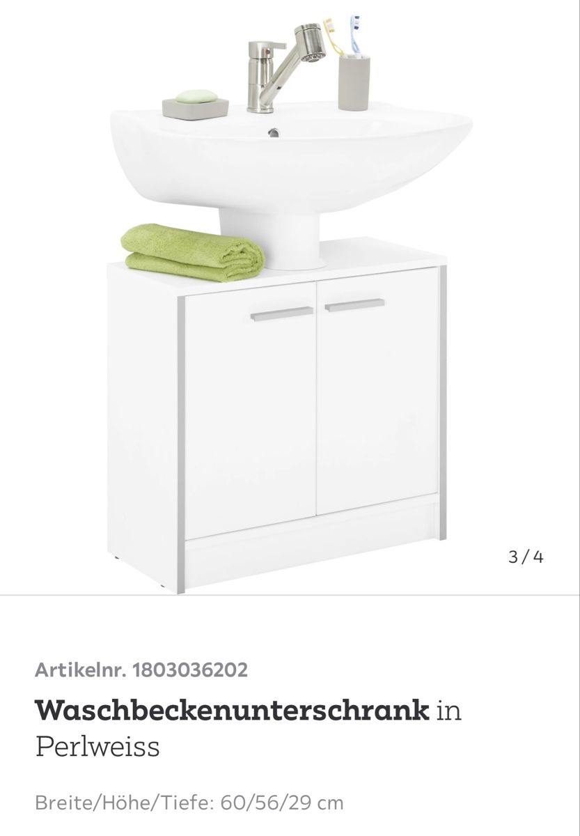 Mobili per bagno: Waschbeckenunterschrank weiss – Nuovo e nell'imballaggio originale da Wintersingen venduto da chiwy