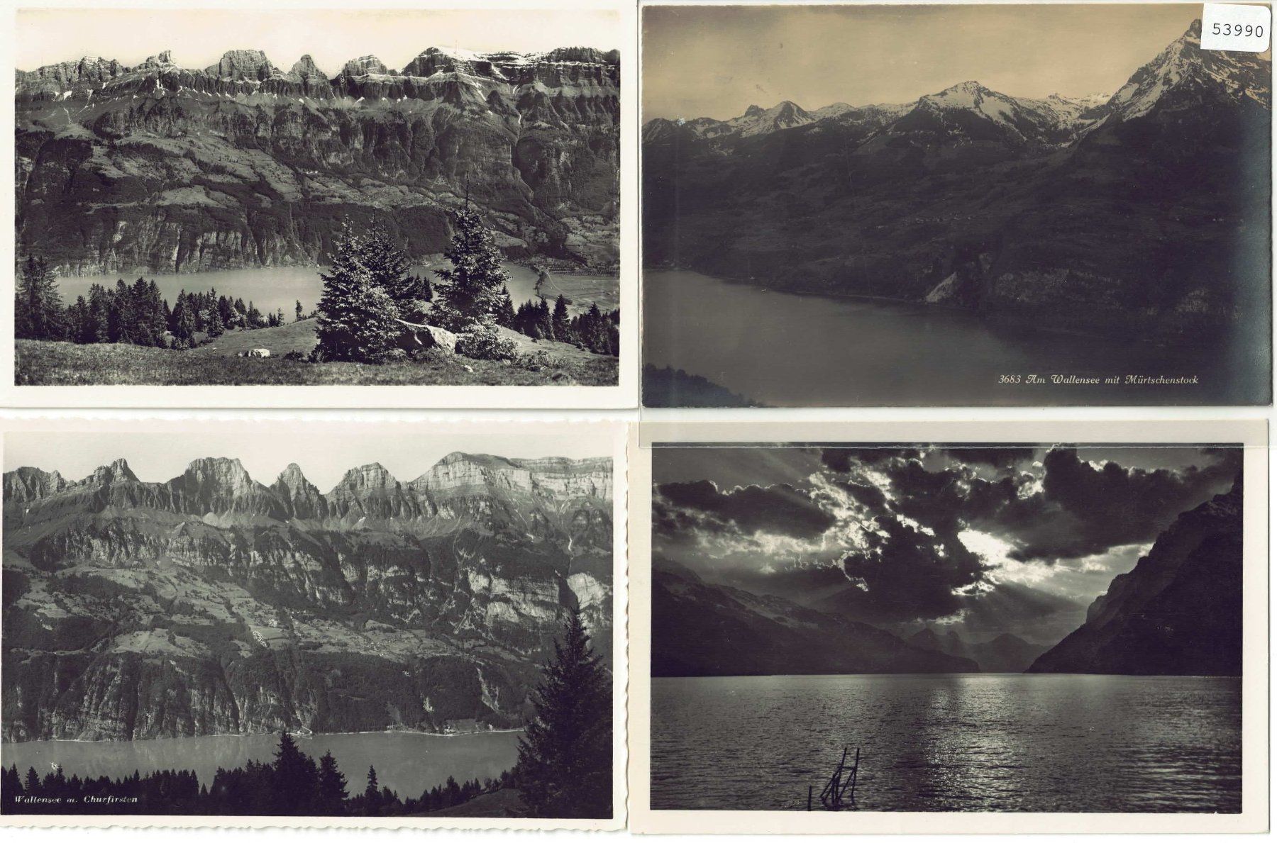 Cartes postales: 4 AK - Am Walensee Wallensee – D'occasion à Ettingen par Kartenplanet