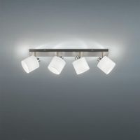 Deckenleuchte, Nickel, Weiss, 4er Spot
