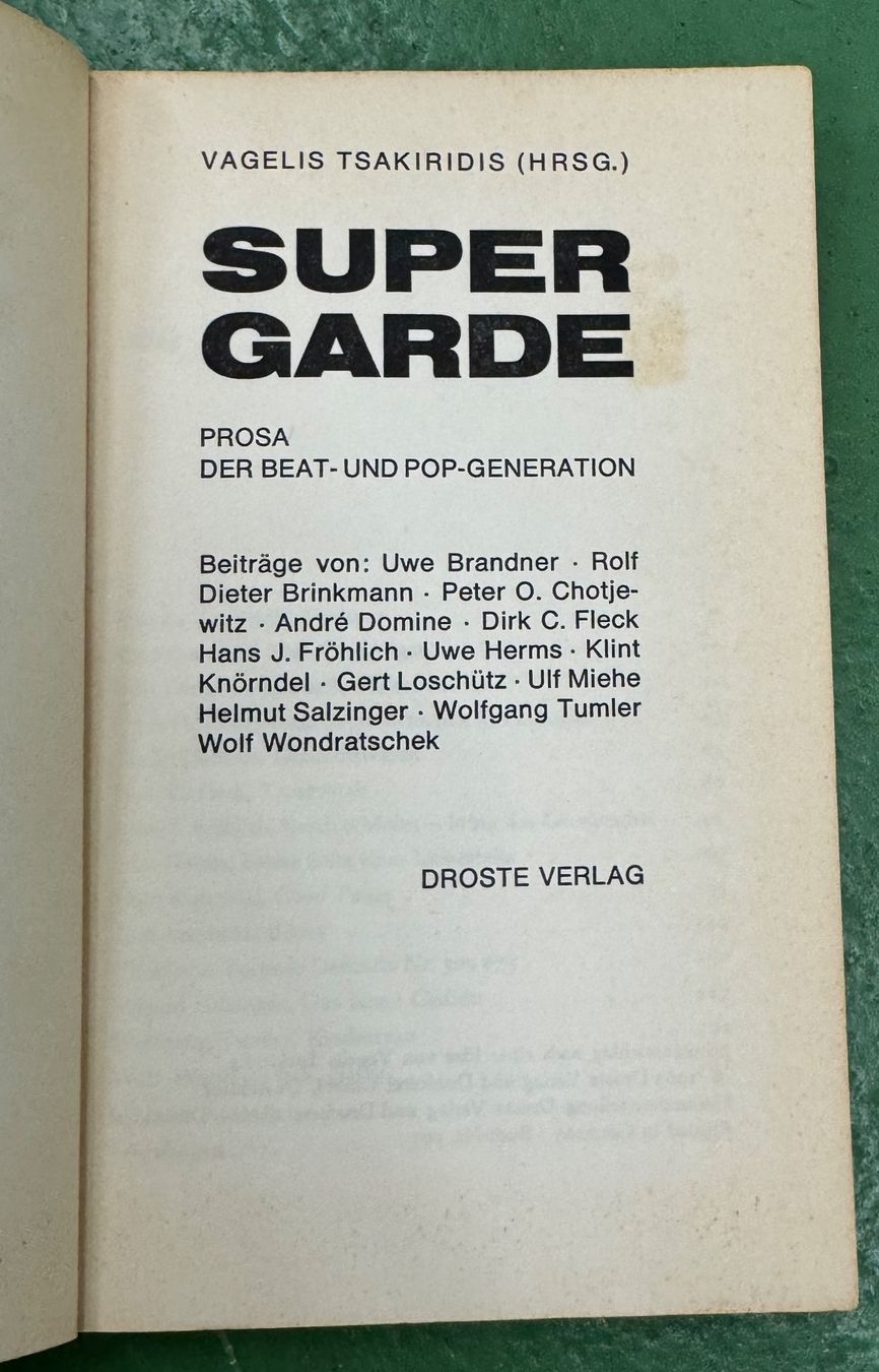 Bücher: Supergarde. Prosa der Beat- und Pop-Generation. – Gebraucht aus Basel von Ostschweiz06 4
