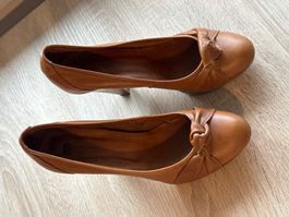 Pumps braun mit Knoten echt Leder von Studio W Gr. 39