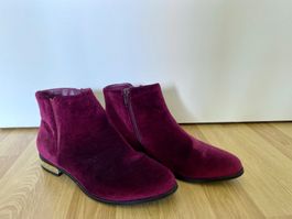Samt Stiefeletten, Pink, Gr. 38