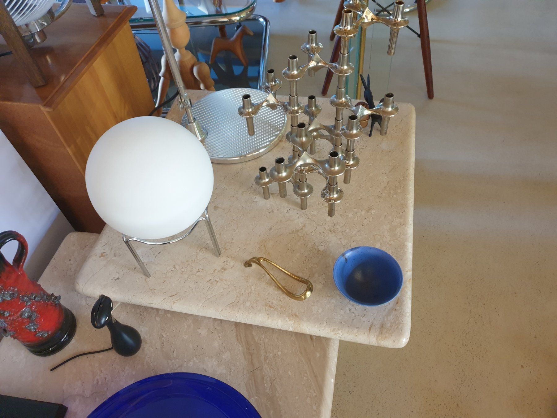 Set di tavolo e panche: Travertin  Coffeetables made in Italy – Usato da rebstein venduto da spacy73 4
