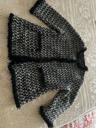 Giacca Charlott tweed nero bianco lana misto taglia M