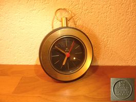 Design Uhr, Bauhaus Aachen 1980er Jahre Schreibtischuhr Wand