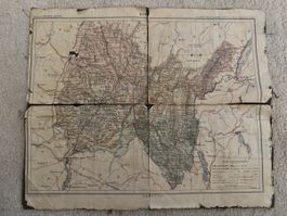 Antica carta geografica del dipartimento dell’Ain – Francia 