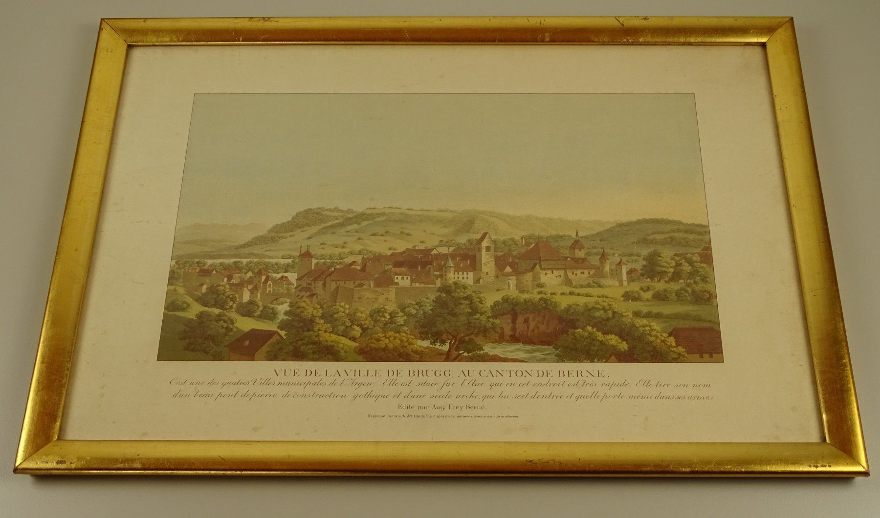 Incisioni: BRUGG FARBLITHOGRAPHIE UM 1890 – Usato da Grüningen venduto da Kartensammler