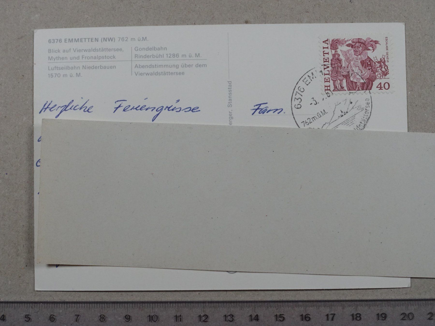 Ansichtskarten: Emmetten, 1981, Luftseilbahn, Gondelbahn – Gebraucht aus Lenzburg von fh1 1