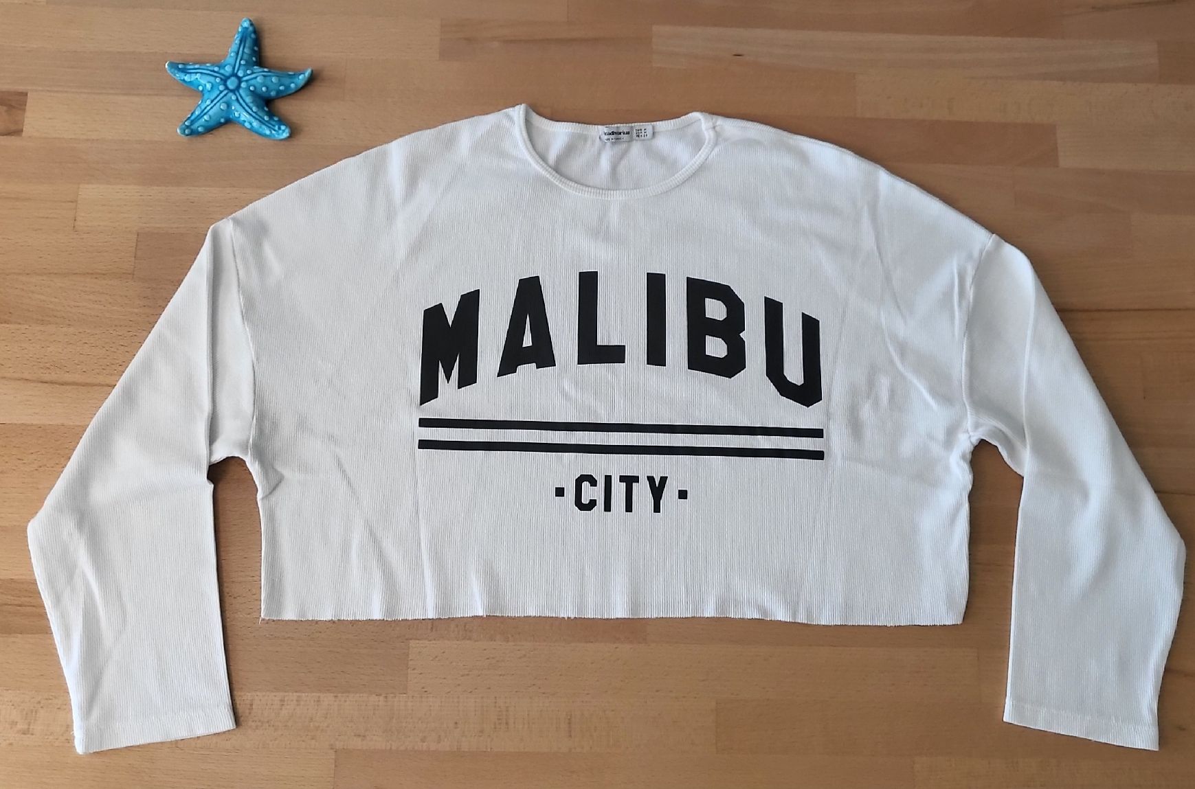 Stradivarius Top: Stradivarius Crop-Pullover Malibu Weiss Gr. M – Usato da Baar venduto da deg_d6l5