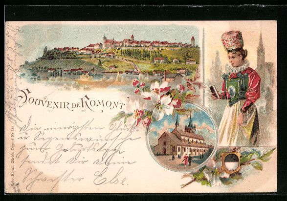 Cartes postales: Litho Romont, Teilansicht, Gebäudeansic – D'occasion à Berlin par bartko-reher