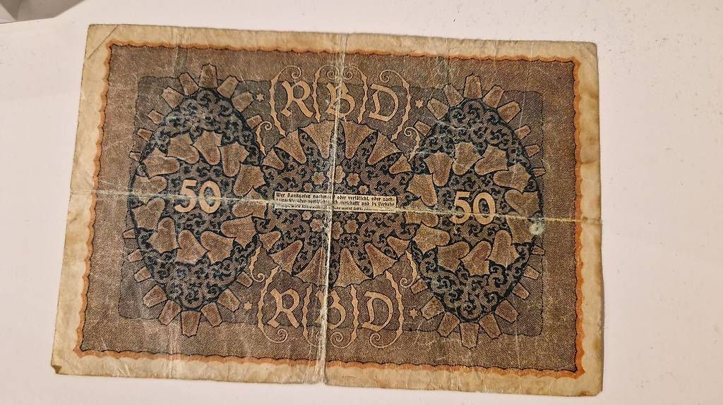 Banknoten: Reichsbank Note 50 Mark – Gebraucht aus Seewen SO von Perle8 1
