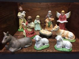 10 Vintage Krippenfigur