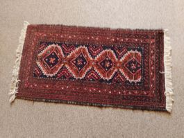 alter Perser Teppich aus dem Iran - kräftige Farben 95x68cm