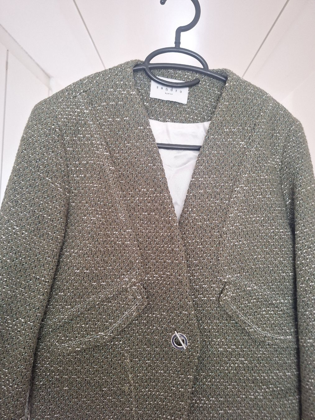 Sandro Jacken: Sandro-Blazer, Gr 36, oliv-weiss – Gebraucht aus Bremgarten b. Bern von tiz_x5xc