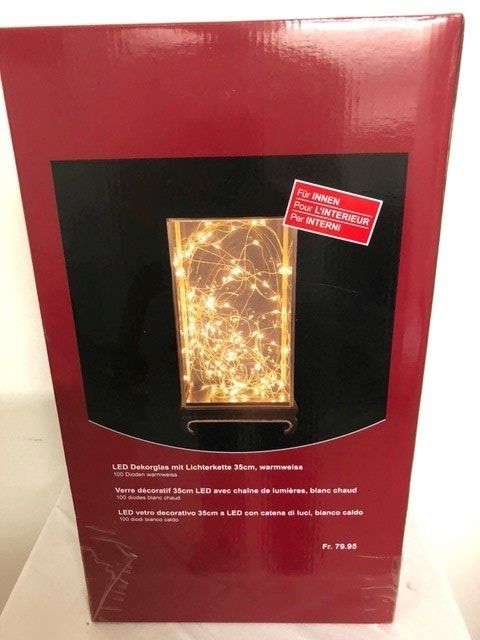 Ghirlande e barre luminose: LED DEKOGLAS MIT LICHTERKETTE  100 DIODEN – Nuovo e nell'imballaggio originale da Ostermundigen venduto da wini63 5