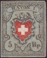 Rayon I (dunkelblau), 15II (Type 27) schönes Stück, breitra.